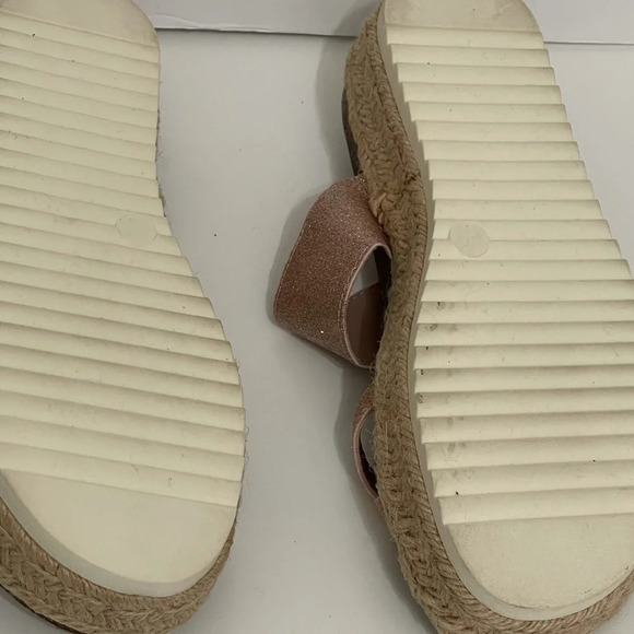 Madden Girl Metallic Rose Gold Espadrilles Sandal Size 7.5 platform - Picture 4 of 16